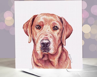 Fox Red Labrador Greeting Card / Blank Inside / Card from the Dog / For Groomers, Vets and Breed Lovers