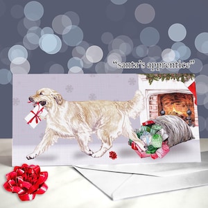 Golden Retriever Weihnachtskarte / Grusskarte vom Hund / Für Hundefriseur, Tierärzte und Rasseliebhaber