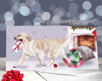 Golden Retriever Christmas Greeting Card / Card from the Dog / For Groomers, Vets and Breed Lovers