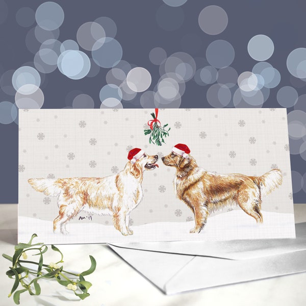 Golden Retriever Christmas Card - Etsy