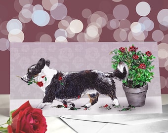 Cardigan Corgi Greeting Card - Variety of Welsh Corgi Anniversary Cards - I Love You Card for Dog Lovers - Funny Valentine From the Dog