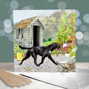 Labrador Retriever Hund Vatertagskarten - Schwarze Labrador Hundekarte für Papa - Haustier Eltern Geschenke - Gundog Karte - Hund Papa Karte - Hund Papa Vatertag