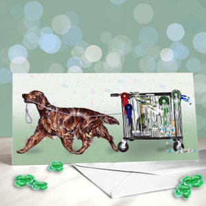 Carte porte-bonheur du poseur - Irlandais, rouge et blanc, Gordon, anglais - Qualifié pour la décoration de banc Crufts - Félicitations - Merci des juges