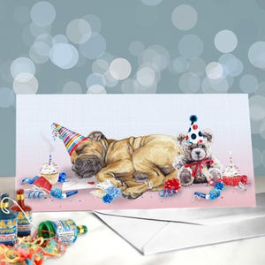 Staffordshire-bulterriër hond verjaardagskaarten / Staffy wenskaart / blanco binnenkant / vieringskaart van de Stafford Dog / Staffie Mom