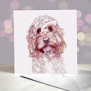 Carte de voeux Cockapoo / Variété de cartes Doodle Labradoodle Cavachon et Goldendoodle / Carte drôle pour les amoureux des chiens / Cockerpoo abricot