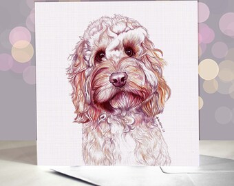 Cockapoo Greeting Card / Variety of Doodle Labradoodle Cavachon and Goldendoodle Cards / Funny Card for Dog Lovers / Apricot Cockerpoo