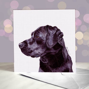Black Labrador Greeting Card / Blank Inside / Card from the Dog / For Groomers, Vets and Breed Lovers