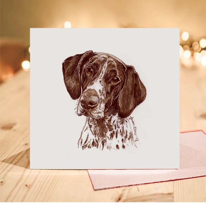 German Shorthaired Pointer Greeting Card Liver And White Etsy