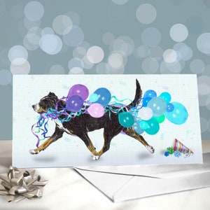 Schweizer Sennenhund Grußkarte / Geburtstagskarte / verschiedene Party-Designs / Innenseite leer / Karte vom Hund / Geschenke für Tierpfleger, Tierärzte