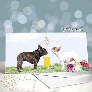 Gestromte Französische Bulldogge Geburtstagskarte vom Hund / Frenchie Bull Rasse Liebhaber / Innenseite leer / Für Groomers, Tierärzte und Rasseliebhaber