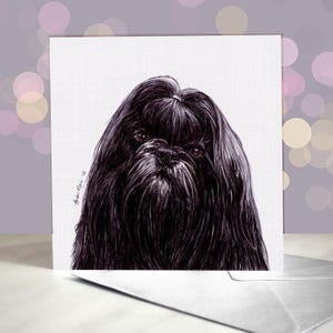 Biglietto di auguri per cane Shih Tzu / Cane crisantemo / Cane leone cinese / Interno vuoto / Biglietto del cane / Per toelettatori, veterinari e amanti della razza
