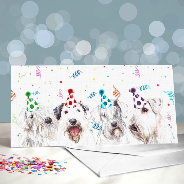 Sealyham Terrier Birthday Cards / Variety of Party Themed Designs / Blank Inside / Card from the Dog / For Groomers, Vets and Breed Lovers