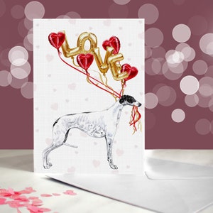 Greyhound Anniversary e biglietto di San Valentino - Ti amo Card per gli amanti dei cani - Biglietto di auguri per cani da corsa in pensione - Divertente biglietto di San Valentino dal cane