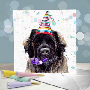 Leonberger verjaardagswenskaart / blanco binnenkant / kaart van de hond / voor trimmers, dierenartsen en liefhebbers van rassen