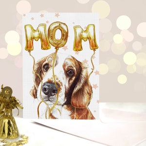 Carte épagneul gallois springer variété de cartes de fête des mères de chien Springer carte de Pâques de chien épagneul cadeau pour les amoureux des chiens cadeaux pour les parents d'animaux de compagnie Mom Balloons