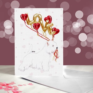 Variété de cartes d'anniversaire Westie - West Highland White Terrier - Je t'aime carte pour les amoureux des chiens - Funny Valentine from the Dog