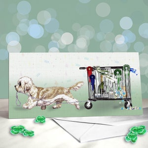 Carte porte-bonheur Dandie Dinmont Terrier - qualifiée pour la décoration de banc Crufts - carte de félicitations pour exposition canine - remerciement des juges