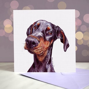 Dobermann Hund Grußkarten / Blanko Karte / Black and Tan Dobermann / Rost und Tan / Dobe Karten / Für Groomers, Tierärzte und Rasseliebhaber