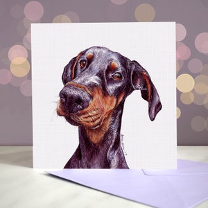 Doberman Dog Greeting Cards / Blank Notelet Card / Black and Tan Dobermann / Rust and Tan / Dobe Cards / For Groomers, Vets and Breed Lovers