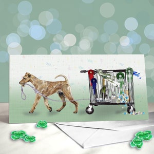 Carte de terrier irlandais - carte de chance pour une exposition canine - qualifiée pour la décoration de banc Crufts - carte de félicitations - remerciement des juges