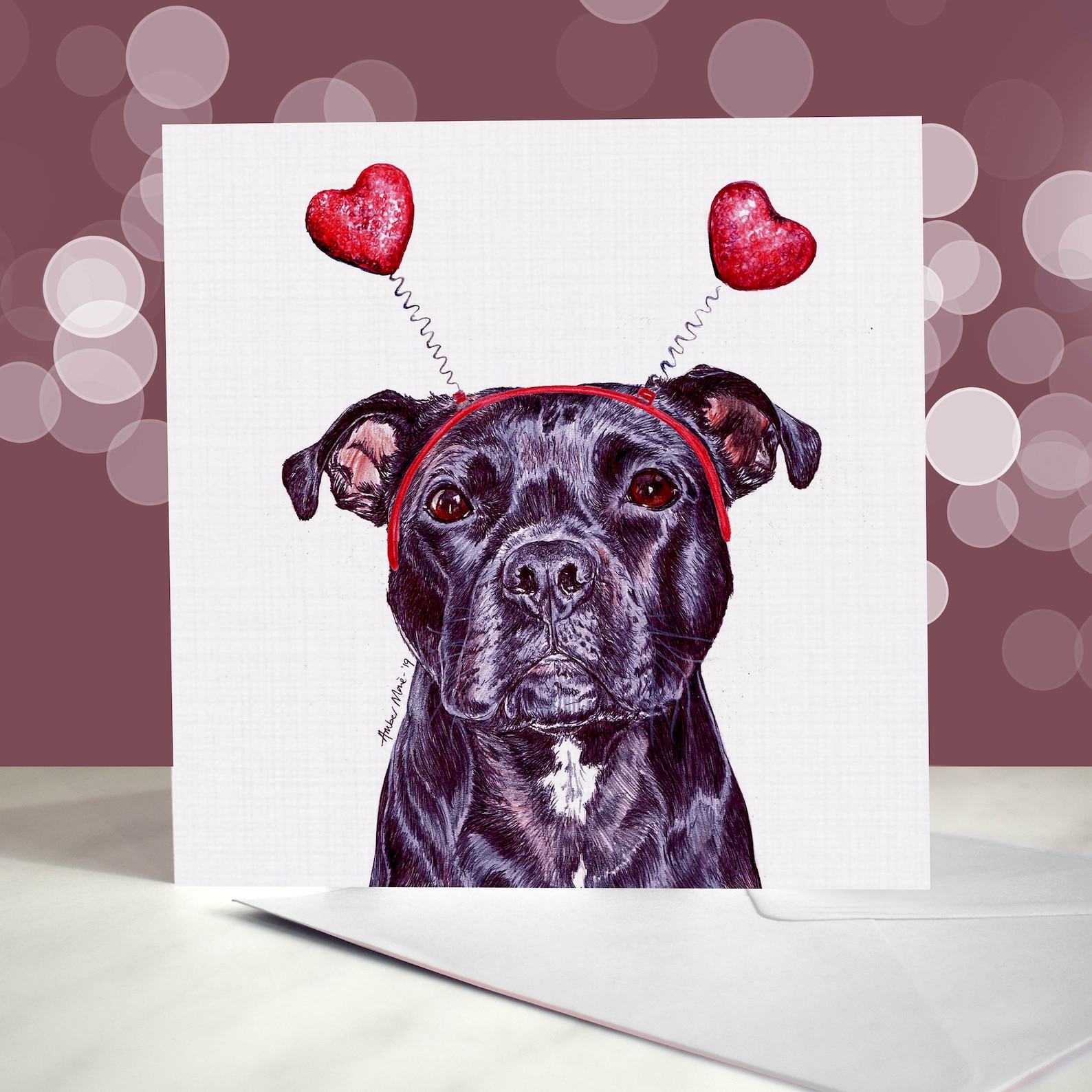 Staffordshire Bull Terrier Card Variety Of Anniversary Cards I Love staffordshire-bull-terrier-card-variety-of-anniversary-cards-i-love