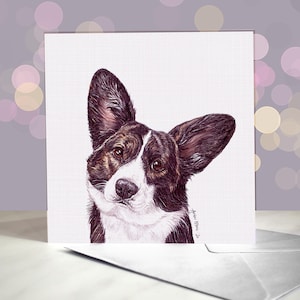 Welsh Cardigan Corgi - Brindle / Tri / Red / Sable wenskaart / blanco binnenkant / kaart van de hond / voor trimmers, dierenartsen en liefhebbers van rassen