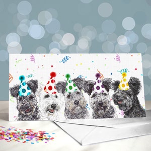 Carte d'anniversaire hongroise pour chien Pumi / Terrier de troupeau / Carte de voeux à pelage bouclé / Intérieur vierge / Pour les toiletteurs, les vétérinaires et les amateurs de races