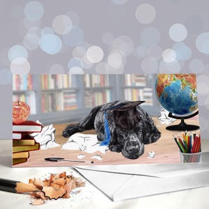 Flat Coated Retriever Abschlusskarte - Geschenk für Lehrer Anerkennung - Herzlichen Glückwunsch zum bestandenen Test - GCSE Prüfungsergebnisse - Vet Tech