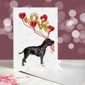 Tarjeta de Staffordshire Bull Terrier - Variedad de tarjetas de aniversario - Tarjeta de "Te amo" para amantes de los perros - Divertida tarjeta de San Valentín de un perro - Staffy Dog