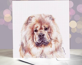 Chow Chow Dog Greeting Card / Blank Inside / Chinese Spitz Dog / Card from the Dog / Gift for Groomers, Vets, Dog Walkers and Breed Lovers