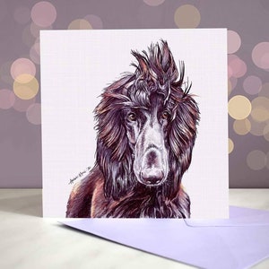 Biglietto d'auguri per levriero afgano - Biglietto del cane, vuoto all'interno / Per toelettatori, veterinari e amanti della razza