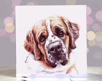 Saint Bernard Greeting Card / Blank Inside / Card from the Dog / For Groomers, Vets and Breed Lovers