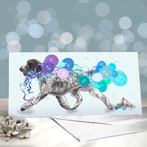Cartes de voeux d'anniversaire Korthals Griffon / Chien griffon à poil dur / Amateur de chien de chasse / Intérieur vierge / Carte du chien