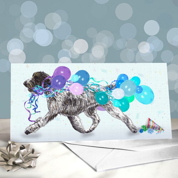 Korthals Griffon Birthday Greeting Cards / Wirehaired Pointing Griffon Dog / Gundog Lover / Blank Inside / Card from the Dog