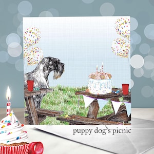 Standard Schnauzer Birthday Greeting Cards / Pepper and Salt Schnauzer / Blank Inside / Card from the Dog / Favourite Breed on Gift Card