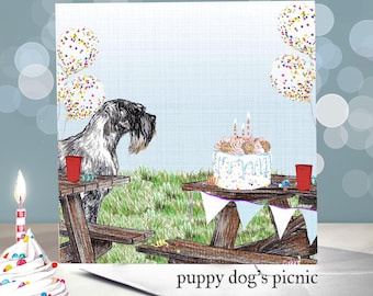Standard Schnauzer Birthday Greeting Cards / Pepper and Salt Schnauzer / Blank Inside / Card from the Dog / Favourite Breed on Gift Card