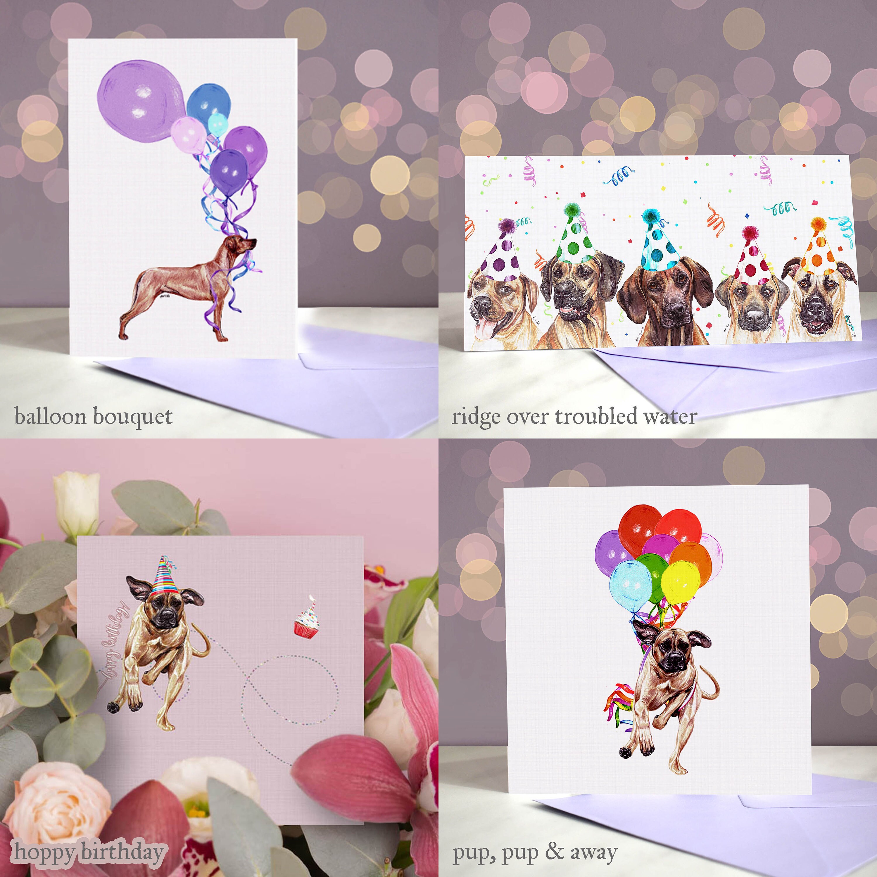 Rhodesian Ridgeback Birthday Greeting Card / Blank Inside / - Etsy