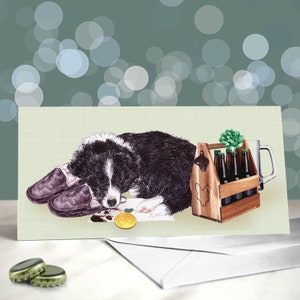 Cartes de fête des pères chien border collie - carte chien colley pour papa - cadeaux pour parents d'animaux de compagnie - carte chien de berger - carte papa chien - fête des pères papa chien