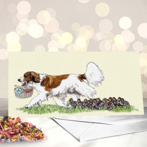 Tarjetas para el Día de la Madre de Kooikerhondje holandés - Regalos para dueños de mascotas - Tarjeta de Pascua de Kooiker Dog - Hola primavera - Regalo para amantes de los perros - Tarjeta para mamá de perro