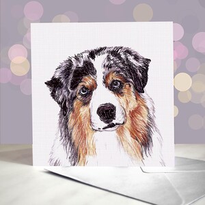 Australian Shepherd Greeting Card / Aussie Card / Blank Inside / Card from the Dog / For Groomers, Vets and Breed Lovers