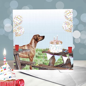 Cartão de felicitações de aniversário Rhodesian Ridgeback / Em branco por dentro / Cartão do cão / Presente para tosador, veterinário e amantes de cães