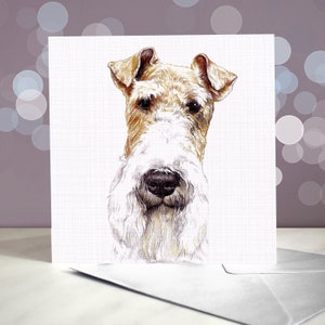 Biglietto d'auguri per Fox Terrier a pelo ruvido / Interno vuoto / Biglietto del cane / Per toelettatori, veterinari e amanti della razza