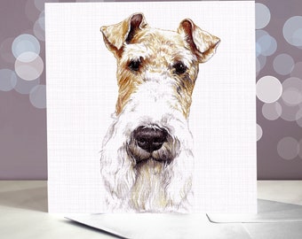 Wire Fox Terrier Greeting Card / Blank Inside / Card from the Dog / For Groomers, Vets and Breed Lovers