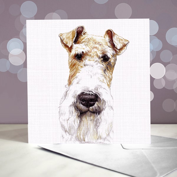 Wire Fox Terrier Greeting Card / Blank Inside / Card from the Dog / For Groomers, Vets and Breed Lovers