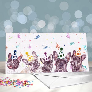 Carte d'anniversaire bouledogue français fauve du chien / amateur de race de taureau Pied Frenchie / intérieur vierge / pour les toiletteurs, les vétérinaires et les amateurs de race