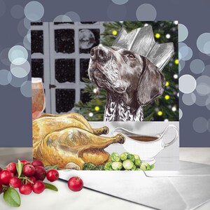 Deutsch Kurzhaariger Zeiger Hund Weihnachtskarten / GSP Grußkarte / Innenseite blanko / Deutscher Zeiger Weihnachten / Hund Weihnachtskarten Set
