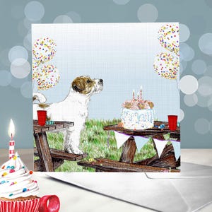 Wenskaart Jack Russell Terrier / Verscheidenheid aan JRT Jack Russell-verjaardagskaarten / Blanco binnenkant / Kaart van de hond