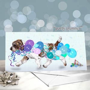 Cartes d'anniversaire de petit basset griffon vendéen / carte de voeux PBGV lévrier parfumé / intérieur vierge / carte du chien orange et blanc