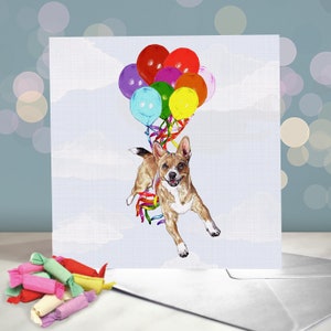 Carte d'anniversaire portugaise pour chien Podengo Pequeno / Vierge à l'intérieur / Chien de chasse portugais / Podenco à poil dur / Carte d'anniversaire chien maman