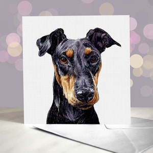 Manchester Terrier Black and Tan-wenskaart / blanco binnenkant / kaart van de hond / voor trimmers, dierenartsen en liefhebbers van rassen